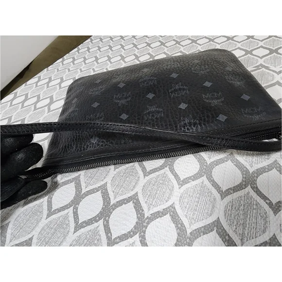 MCM Liz Reversible Shopper Pochette/Shoulder Bag Black/Grey - Picture 8 of 10